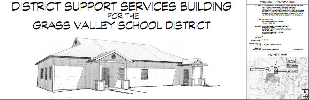 District Support Services blue print image of front building